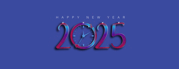 Happy New Year on the beautiful 2025 Illustration design