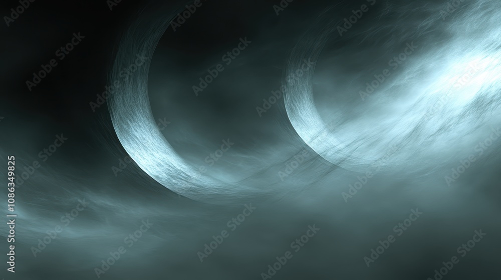 Aufkleber a surreal, dark scene with swirling clouds and light, creating a mysterious and atmospheric effect.