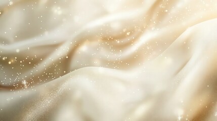 A luxurious abstract background with a gradient of champagne gold and soft cream tones, featuring fine shimmering sparkles throughout. 