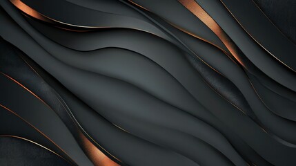 Obraz premium An abstract luxury background combining matte charcoal gray and copper-colored highlights. The subtle glowing streaks and deep gray tones create a sophisticated, masculine luxury feel.