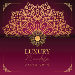 luxury mandala design on pink background.gold, luxury, mandala, abstract, pattern, vector, background, arabic, elegant,ornamental, wedding, yoga 