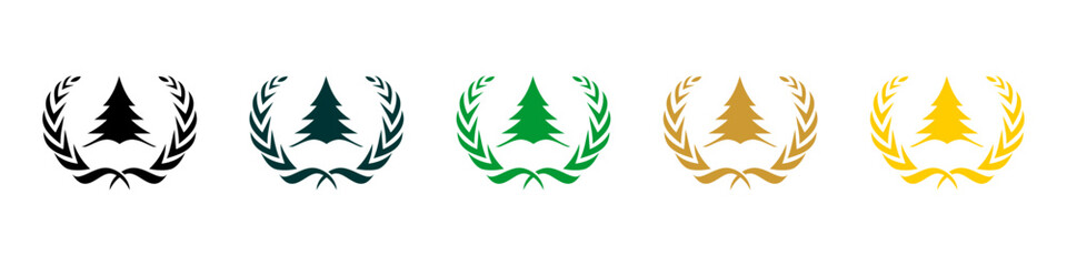laurel and fir tree design, nature, vector, symbol, illustration
