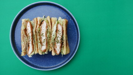 handmade food called sando typical of Asia