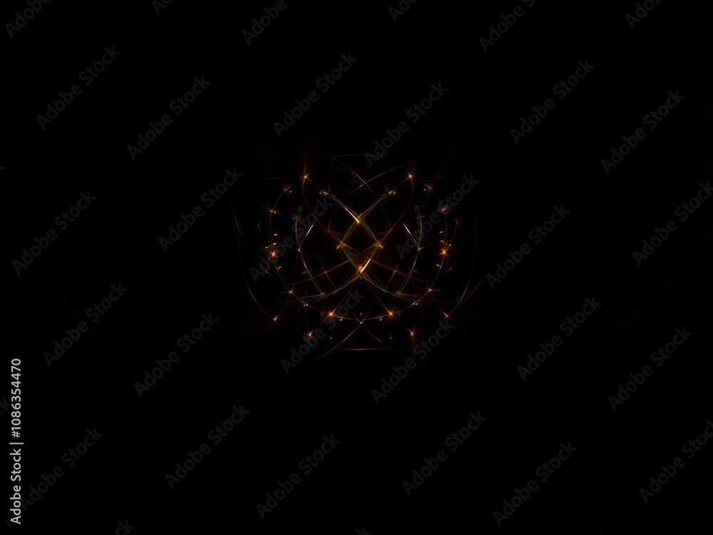 Poster gently pulsing beams of light create an intricate pattern on a dark canvas, evoking a sense of myste