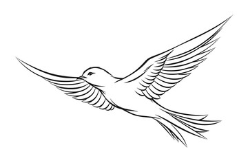 Obraz premium bird, animal, nature, flying, wildlife, illustration, wing, design, vector, feather, silhouette, beak, colourful, flight, horizontal, no people, art, black, blue, sky, tree branch, beautiful, freedom,