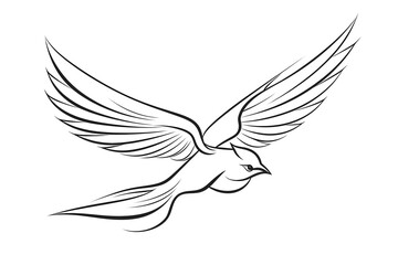 Obraz premium bird, animal, nature, flying, wildlife, illustration, wing, design, vector, feather, silhouette, beak, colourful, flight, horizontal, no people, art, black, blue, sky, tree branch, beautiful, freedom,