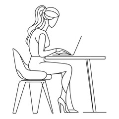 Woman Typing on Laptop in a Comfortable Home Office