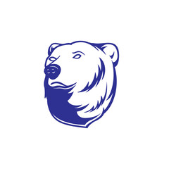 Simple vector bear head for logo purposes and the like can be changed color