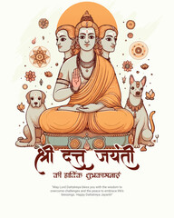 Shri Dattatreya Jayanti and Shri Datta Jayanti celebration in India social media post banner