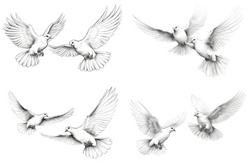 Obraz premium bird, animal, nature, flying, wildlife, illustration, wing, design, vector, feather, silhouette, beak, colourful, flight, horizontal, no people, art, black, blue, sky, tree branch, beautiful, freedom,