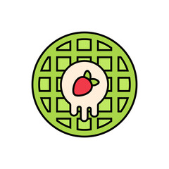Matcha Waffle Icon Lineal Color
