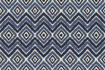 Abstract ethnic ikat pattern traditional Design for background, carpet, wallpaper, clothing, wrapping, Batik, fabric, Vector illustration. embroidery style.