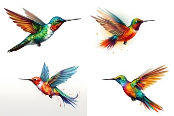 Fototapeta premium bird, animal, nature, flying, wildlife, illustration, wing, design, vector, feather, silhouette, beak, colourful, flight, horizontal, no people, art, black, blue, sky, tree branch, beautiful, freedom,