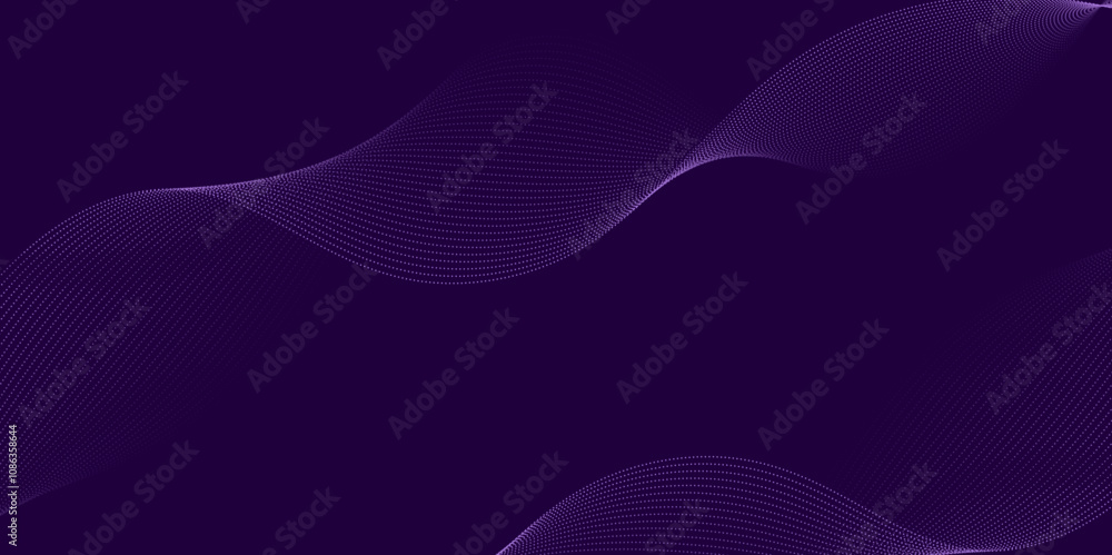 Poster luxurious violet particle flow texture in a dynamic wave pattern, suitable for stylish wallpapers, i