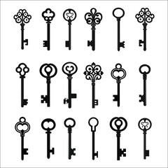 Key Silhouette Bundle Set, Different Style Key Silhouette Bundle Set