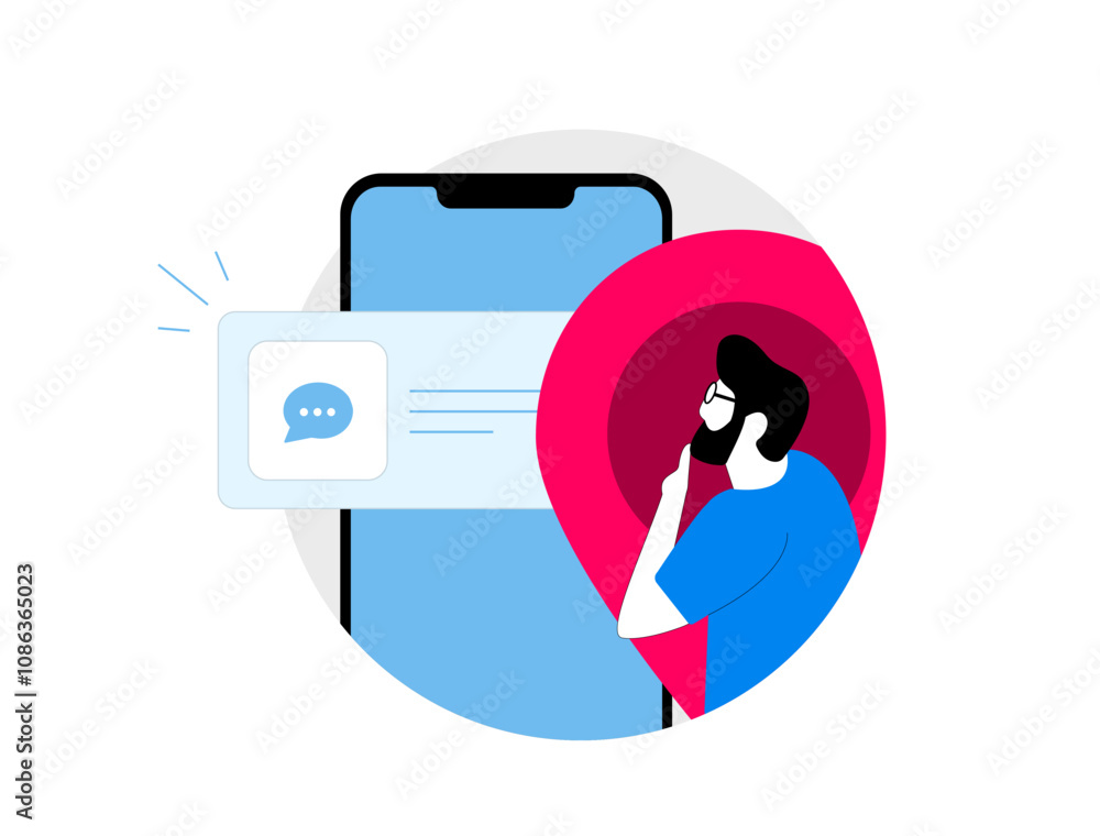 Poster geotargeted push notifications for local marketing. use geofencing technology to send location-based