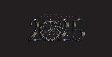 We wish you a happy new year on the beautiful 2025 Illustration design
