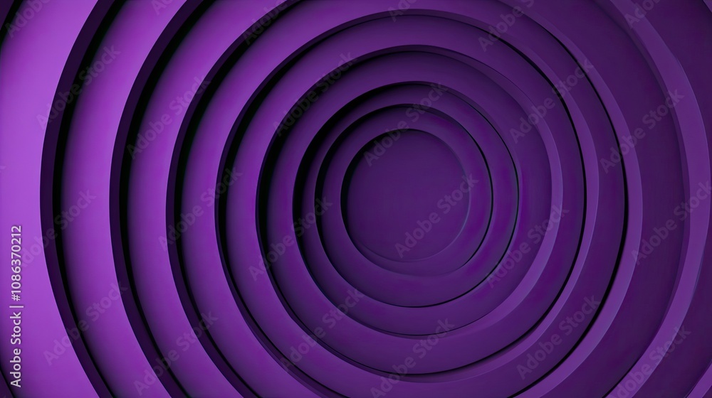 Poster abstract purple concentric circles with depth and dimension