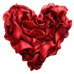 Naklejka premium beautiful heart shape made of flowing red fabric, symbolizing love and passion. This elegant design captures essence of romance and affection