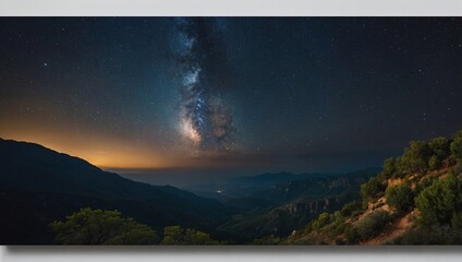 Fototapeta premium The night sky is lit by the moonlight