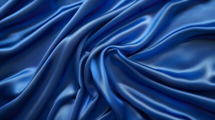 Obraz premium Royal blue silk cloth with elegant waves and luxurious texture