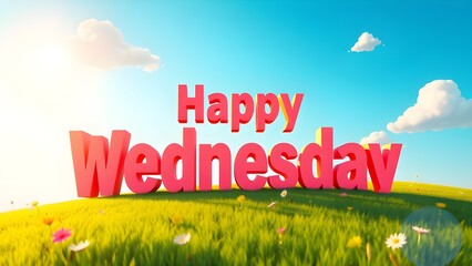 Happy Wednesday in a beautiful sunny outdoor scenery