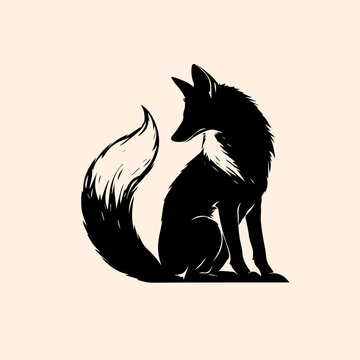 recommend clip art: vector animal illustration, logo, silhouette of a fox