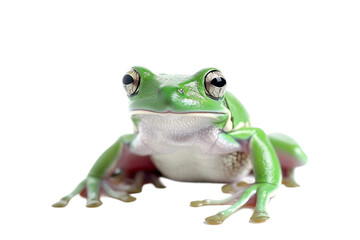 Obraz premium Detailed close-up of a tree frog isolated on a clear transparent background in high definition ultra HD