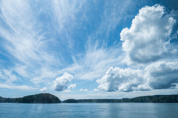 Puget Sound Seattle, Bainbridge, San Juan Islands, Orcas Island. Washington State natural landscape...