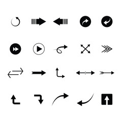Set of arrows collection in black color 
