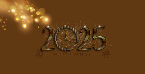 Happy Holidays on the beautiful 2025 Illustration design