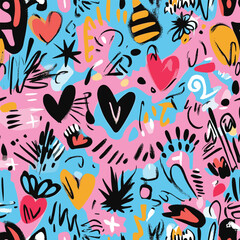 Fototapeta premium Colorful Abstract Pattern with Playful Shapes and Vibrant Colors
