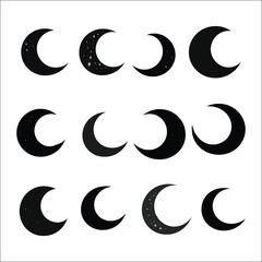 Moon Icon Silhouette Bundle Set © MD ABDUL MOMIN