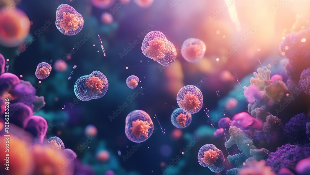 Poster microscopic world: a vibrant visualization of cellular structures