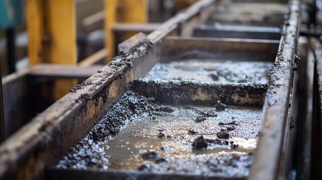 28. A close-up of a sludge dewatering polymer mixing system