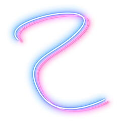 Abstract neon laser line curve zigzag retro style 80s