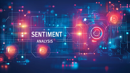 Fototapeta premium Futuristic Abstract Visualization of Sentiment Analysis Data in Digital Technology