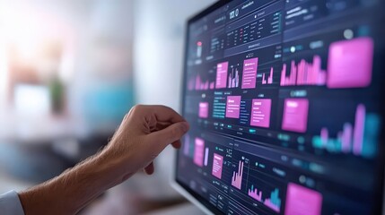 Naklejka premium Digital Dashboard Data Analytics Business Intelligence SEO Keyword Strategy