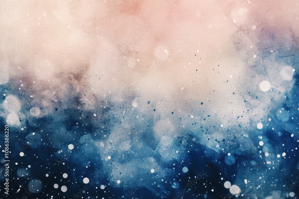 Aufkleber A dreamy watercolor texture features soft pinks and blues, blending seamlessly into an abstract composition filled with subtle dots. Generative AI