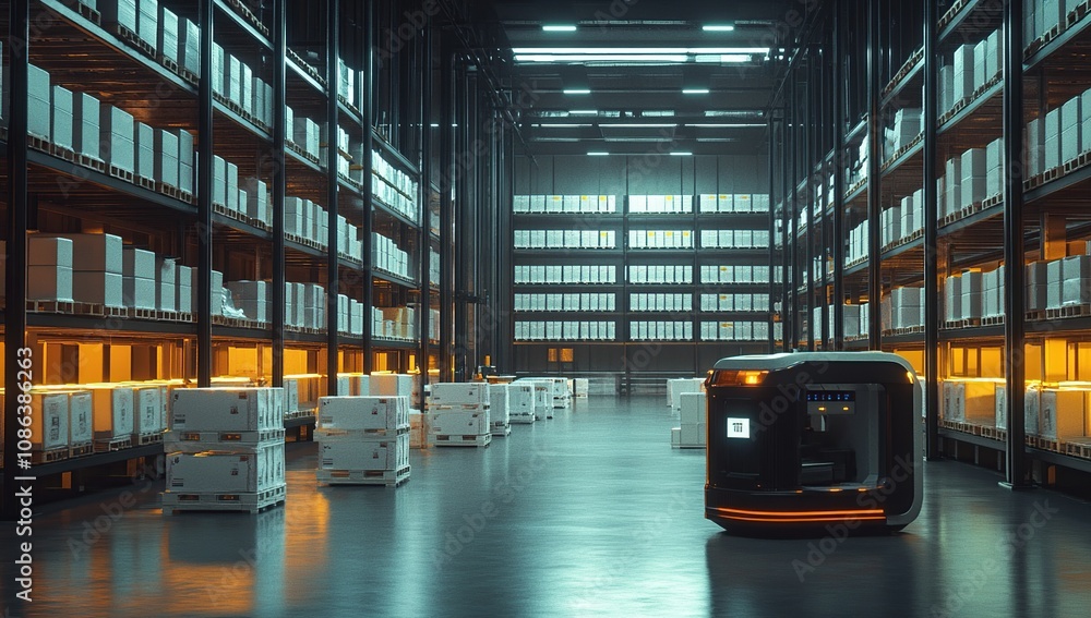 Poster autonomous robot in modern warehouse: efficient logistics and automation