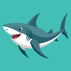 shark cartoon isolated on white