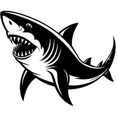 shark cartoon isolated on white