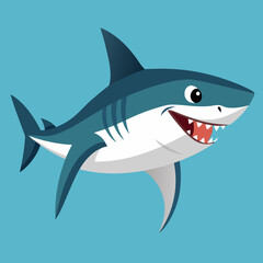 shark cartoon isolated on white