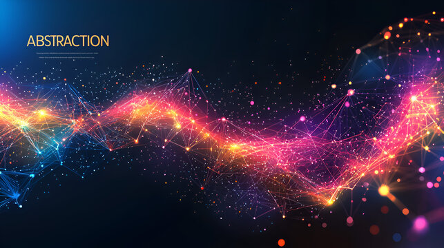 Vibrant Abstract Background of Object Oriented Programming Abstraction Concepts in Ethereal Galaxy Design