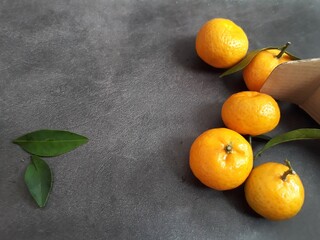 Fresh oranges, fruit arrangement