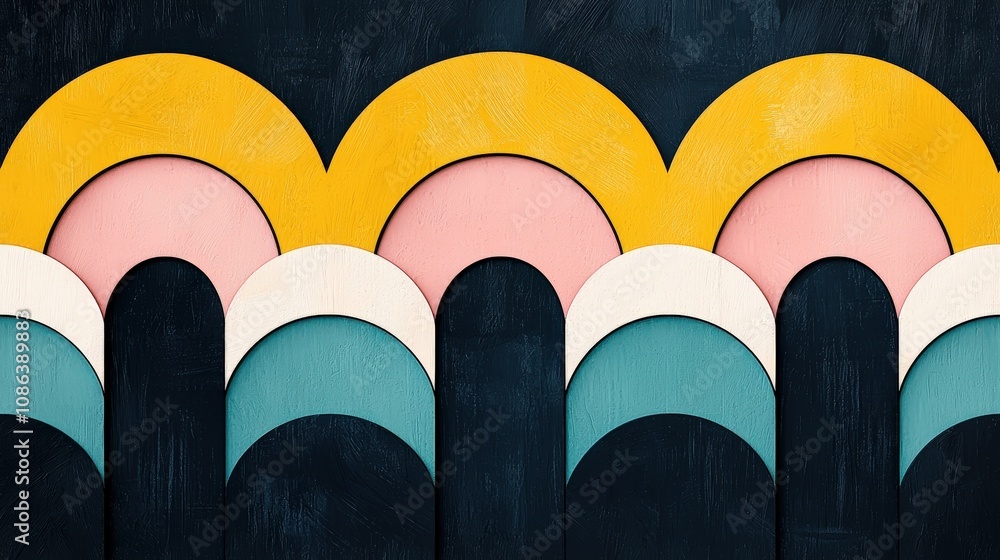 Poster abstract geometric background colorful arch pattern design
