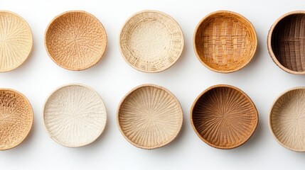 A collection of intricately designed ceramic bowls in various earthy tones, showcasing craftsmanship and aesthetic appeal.