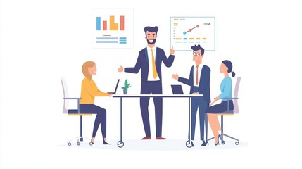 Business Team Meeting Illustration