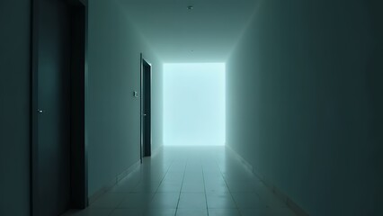 質素な薄暗い廊下のデザイン