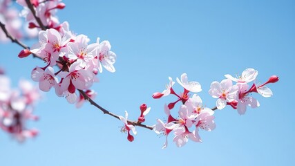 isolated branch of blooming cherry tree sakura, blossoms, cherry blossom